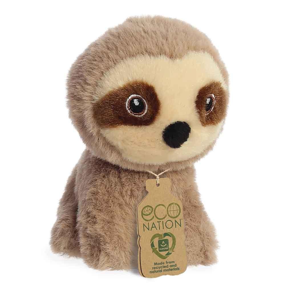 Aurora Eco Nation Recycled Plastic Mini Sloth Teddy Side Picture