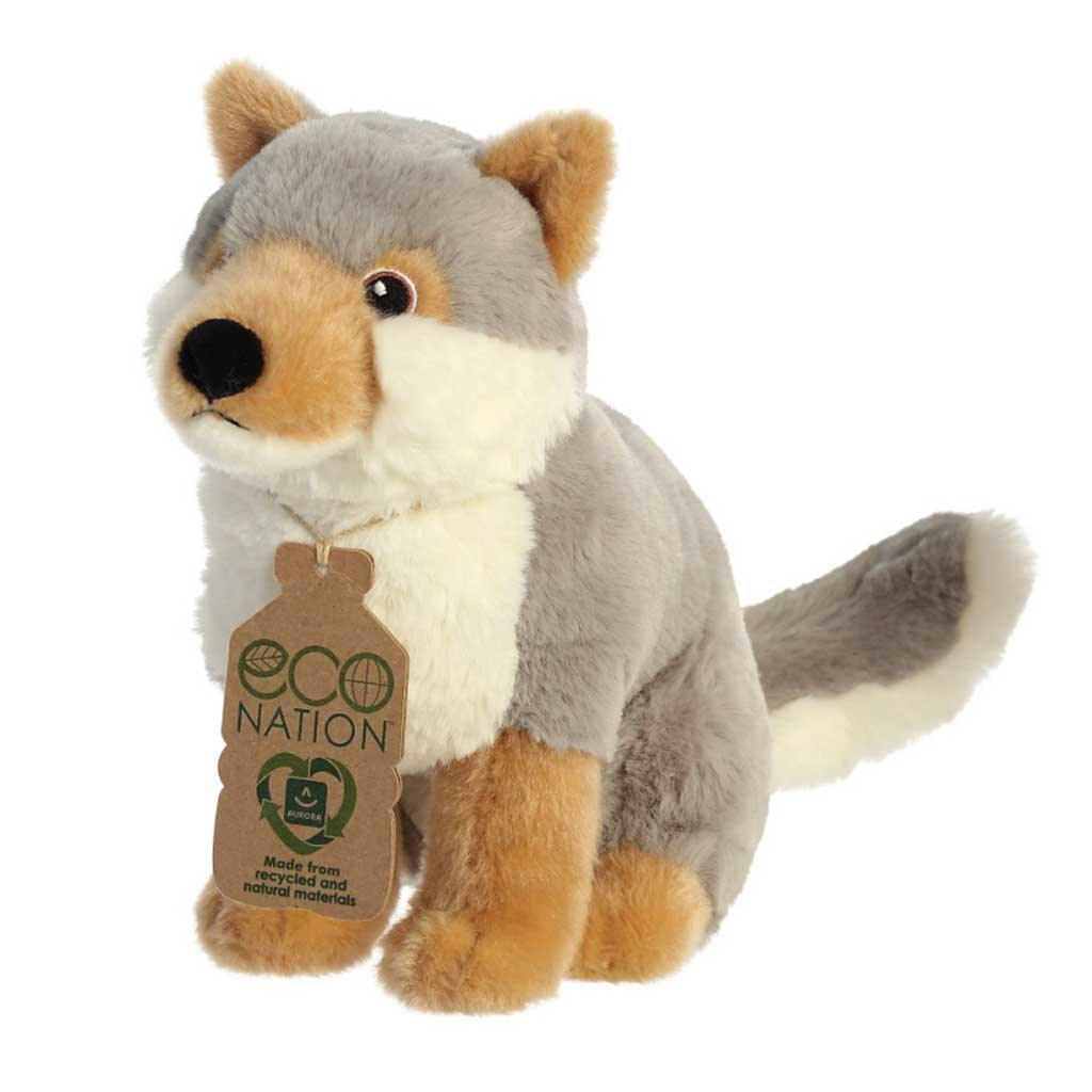 Aurora Eco Nation Recycled Plastic Wolf Teddy Left Side Picture