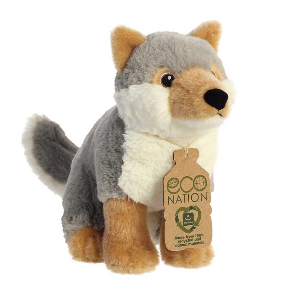 Aurora Eco Nation Recycled Plastic Wolf Teddy Right Side Picture