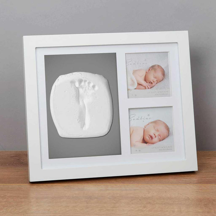 Bambino White Photo Frame & Clay Print Front On a Shelf Picture