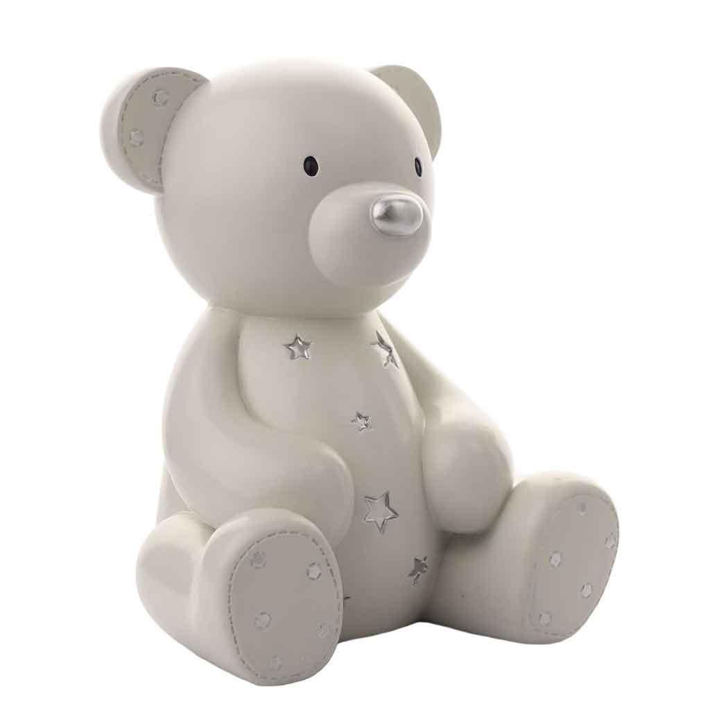 Bambino Teddy & Starts White Large Money Box Side Picture