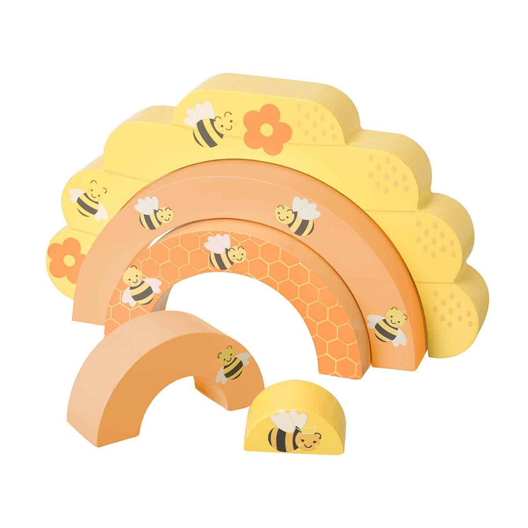 Orange Tree Toys Wooden Beehive Stacking Arch Open Picture