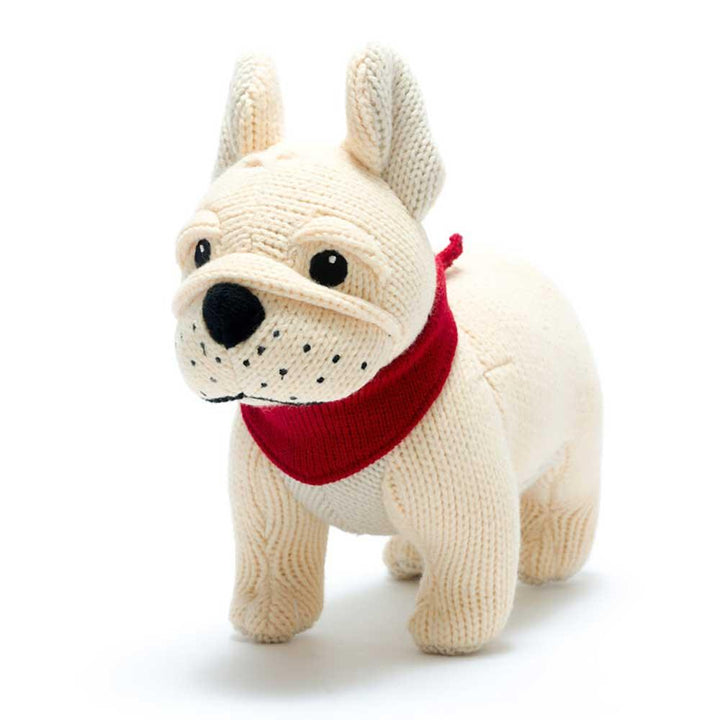 Knitted French Bull Dog Rattle