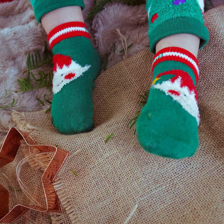 Blade & Rose Oeko-Tex Christmas Elf Socks Being Worn Picture