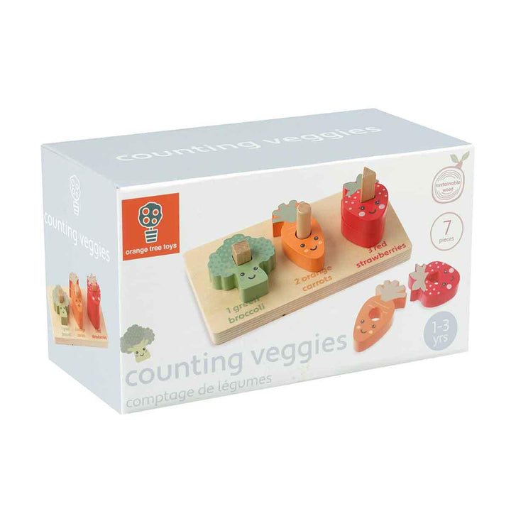 Orange Tree Toys Wooden Counting Veggies Box Front Picture