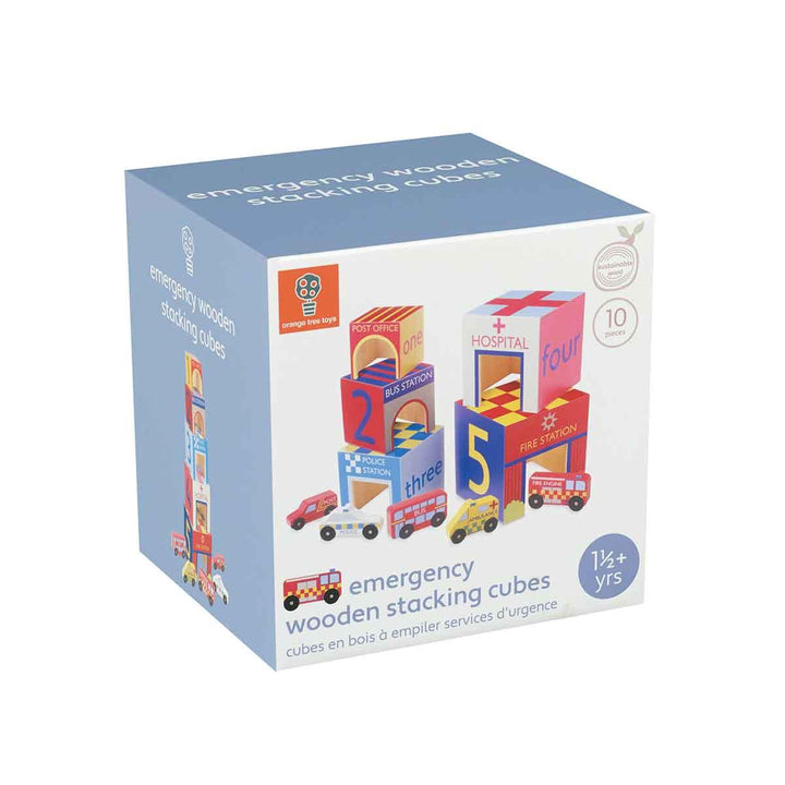 Orange Tree Toys Wooden Emergency Stacking Cubes Box Front Picture