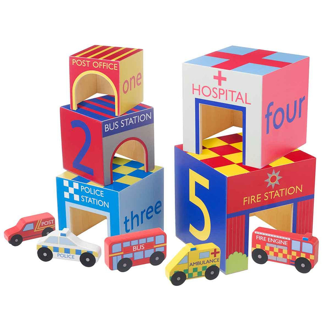 Orange Tree Toys Wooden Emergency Stacking Cubes Dual Stacked Picture