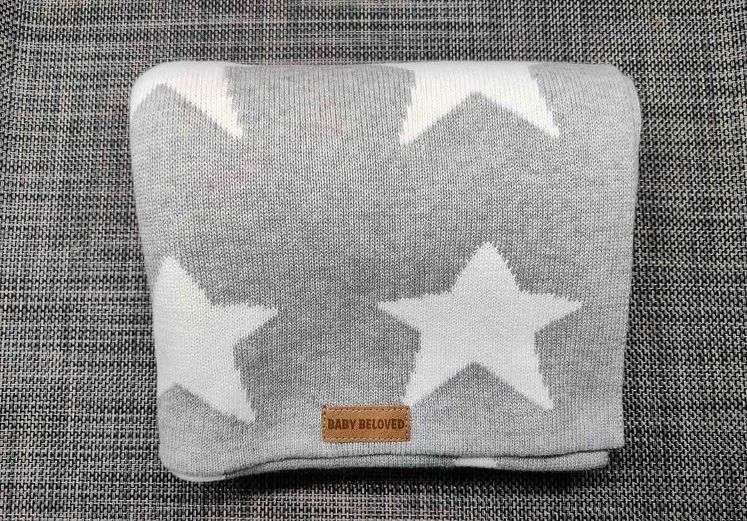 Baby Beloved 100% GOTS Organic Cotton Grey Star Blanket Main Picture