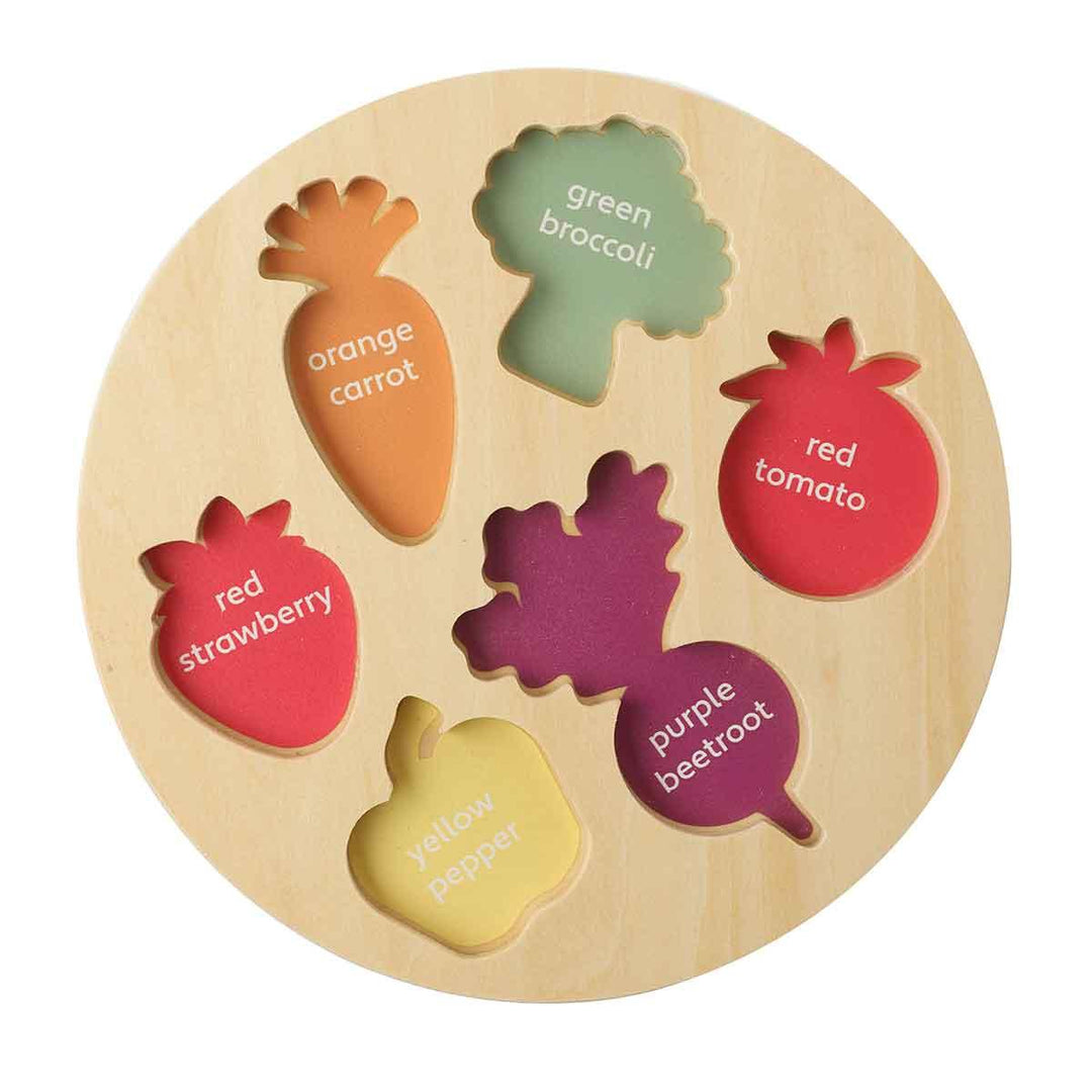 Orange Tree Toys Wooden Happy Veggie Puzzle Front Empty