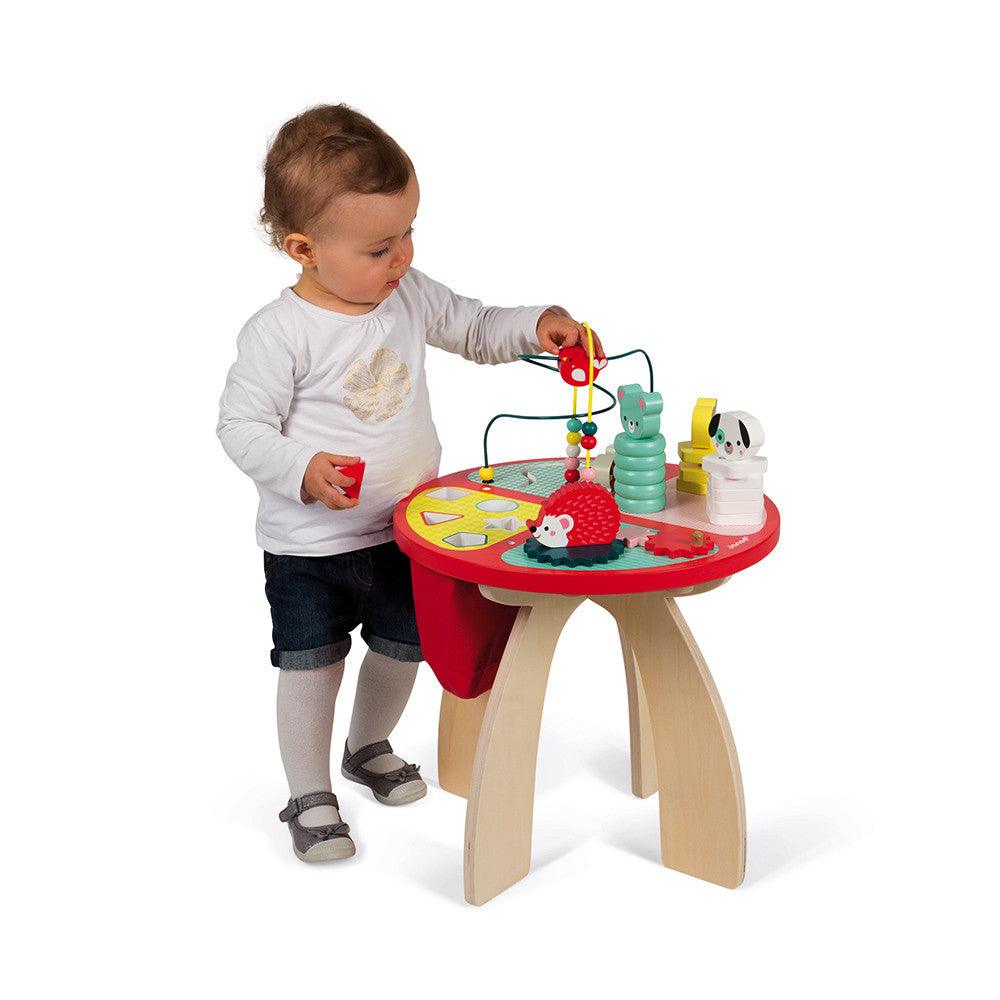 Janod Wooden Baby Forest Activity Table Being Used Picture