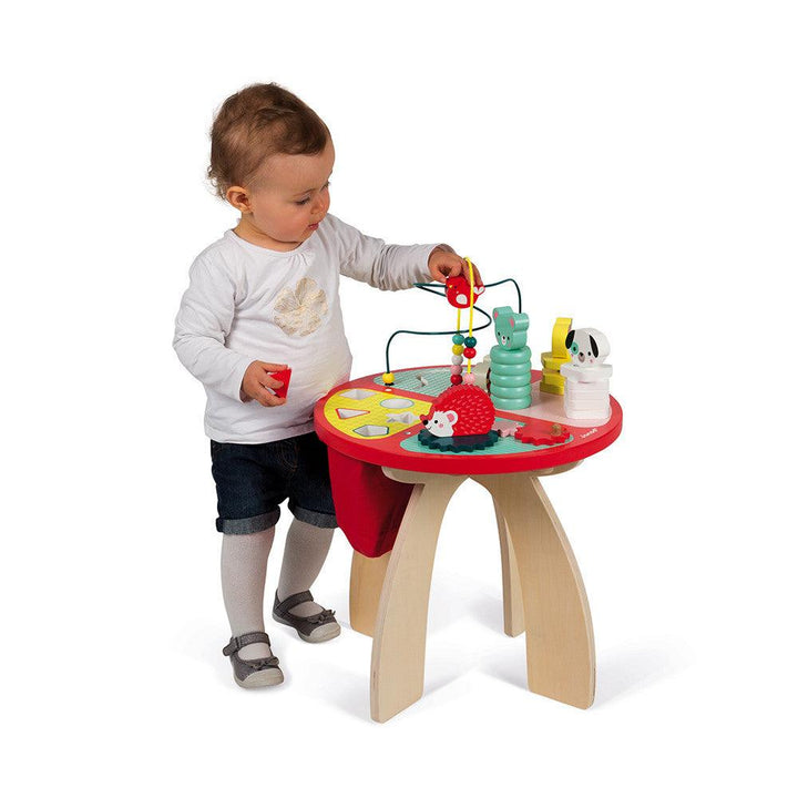 Janod Wooden Baby Forest Activity Table Being Used Picture