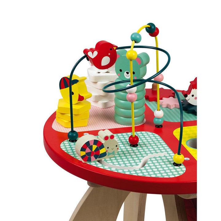 Janod Wooden Baby Forest Activity Table Abacus Close Up Picture