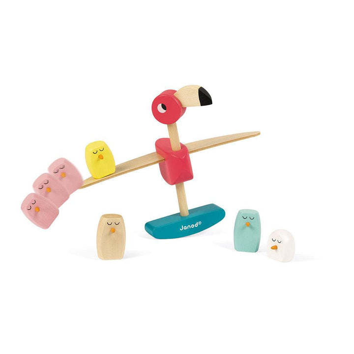 Janod Wooden Zigolos Flamingo Balancing Game Falling Off Picture