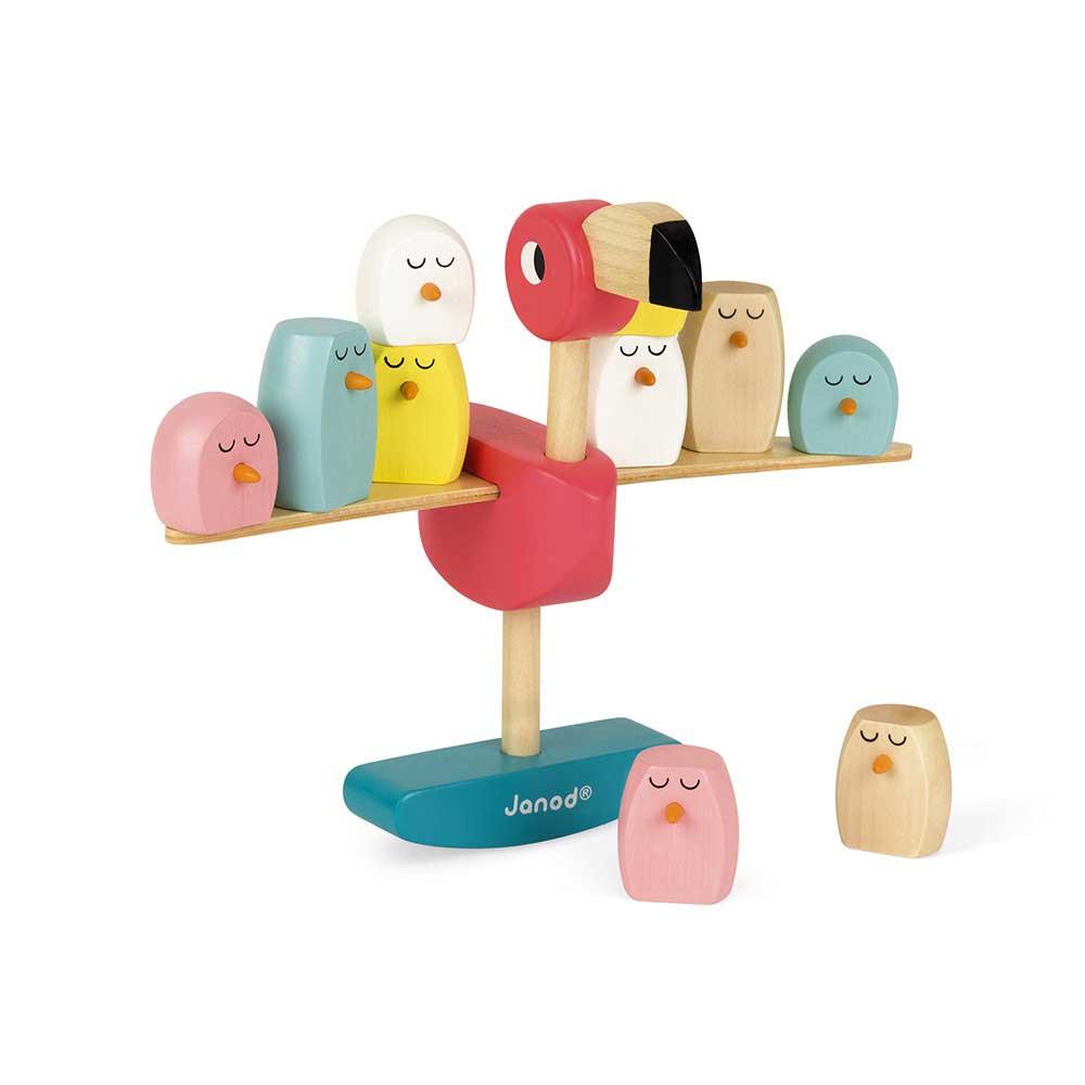 Janod Wooden Zigolos Flamingo Balancing Game Front Picture