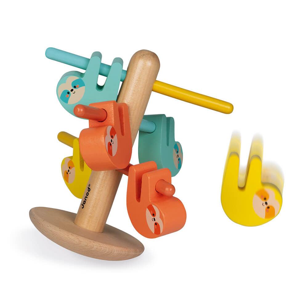 Janod (in association with WWF) wooden coloured sloth balancing game falling