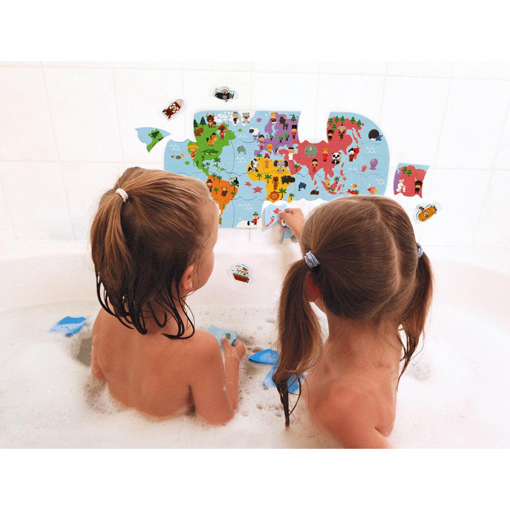 Janod Wooden Bath Explorers Map Being Used Picture