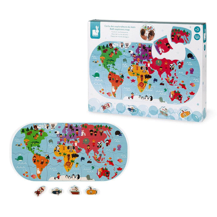 Janod Wooden Bath Explorers Map and Box Picture