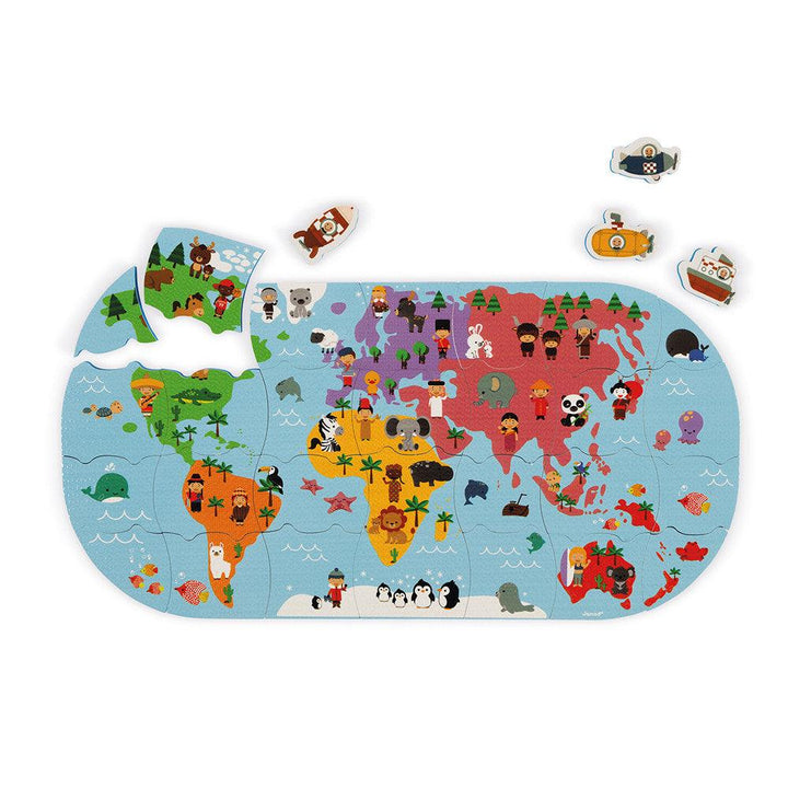 Janod Wooden Bath Explorers Map Apart Picture