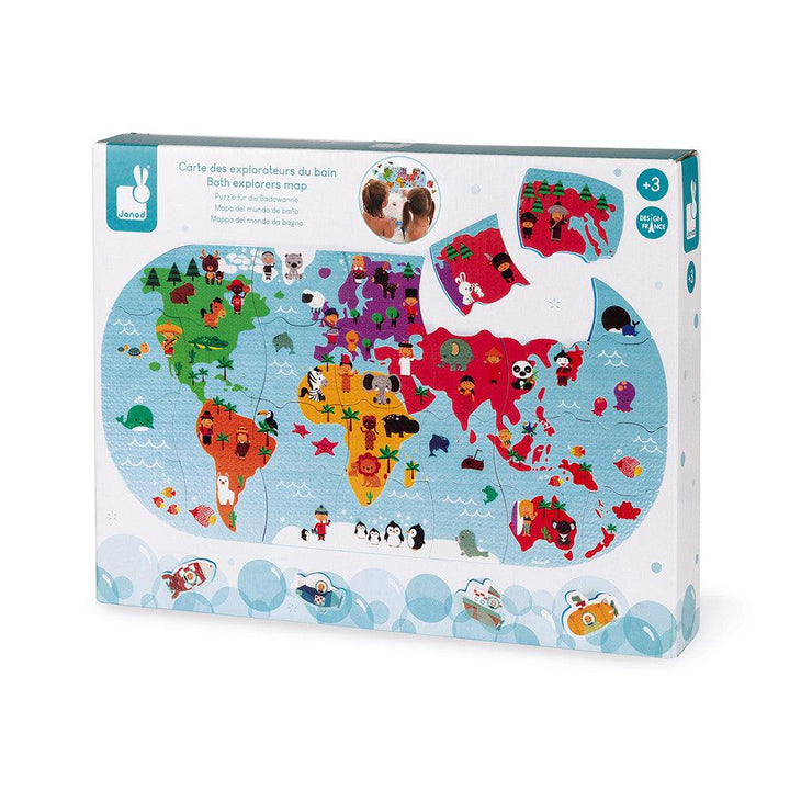 Janod Wooden Bath Explorers Map Box Picture