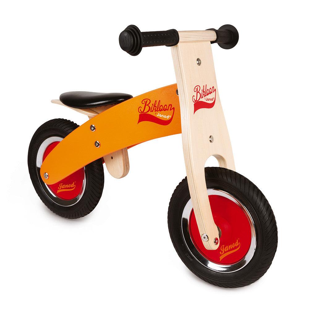 Janod My First Orange and Red Little Bikloon Balance Bike Side Picture