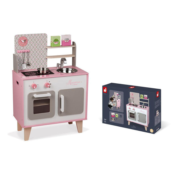 Janod Wooden Macaron Cooker Kitchen and Box Picture