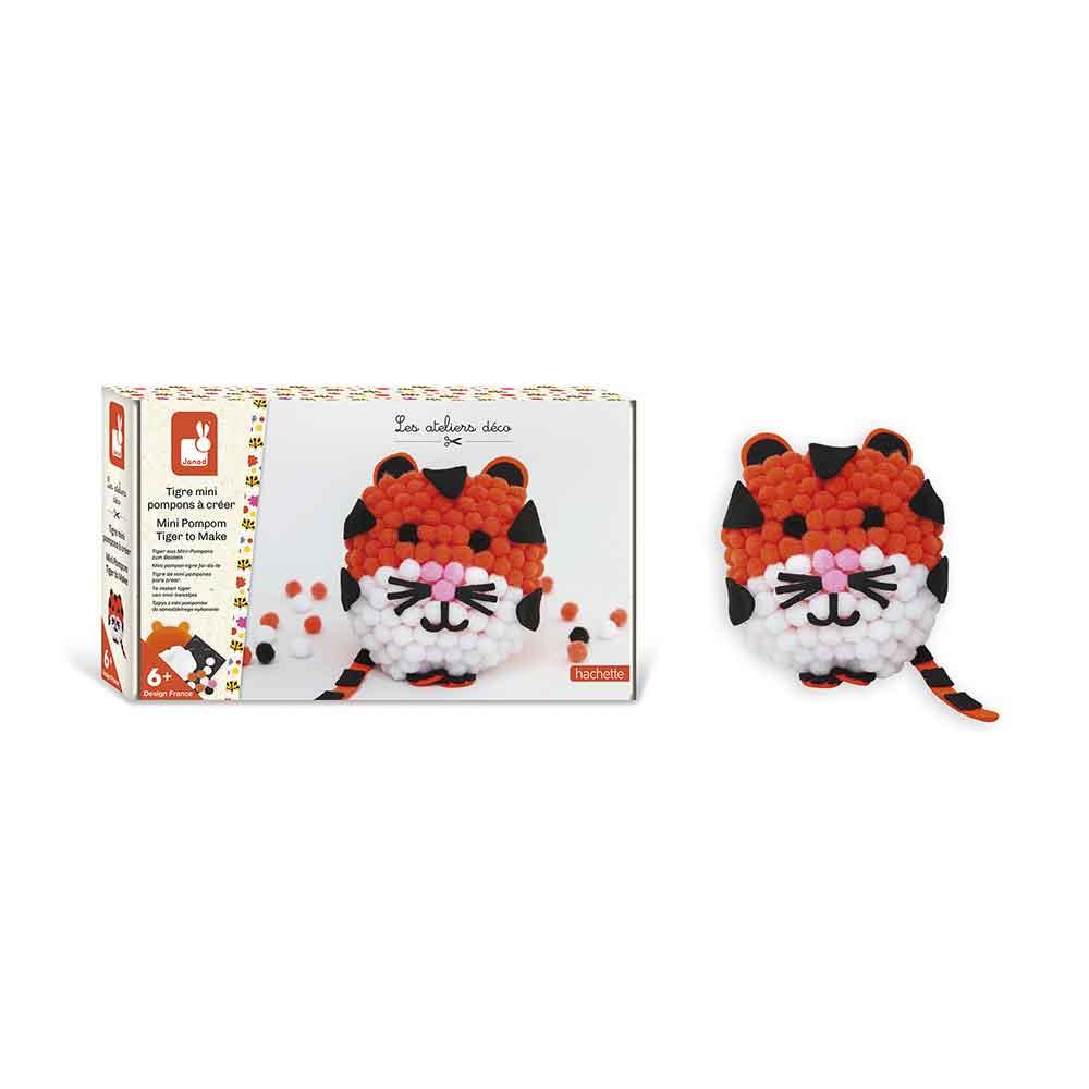 Janod Mini Pompom Tiger To Make with Box Picture