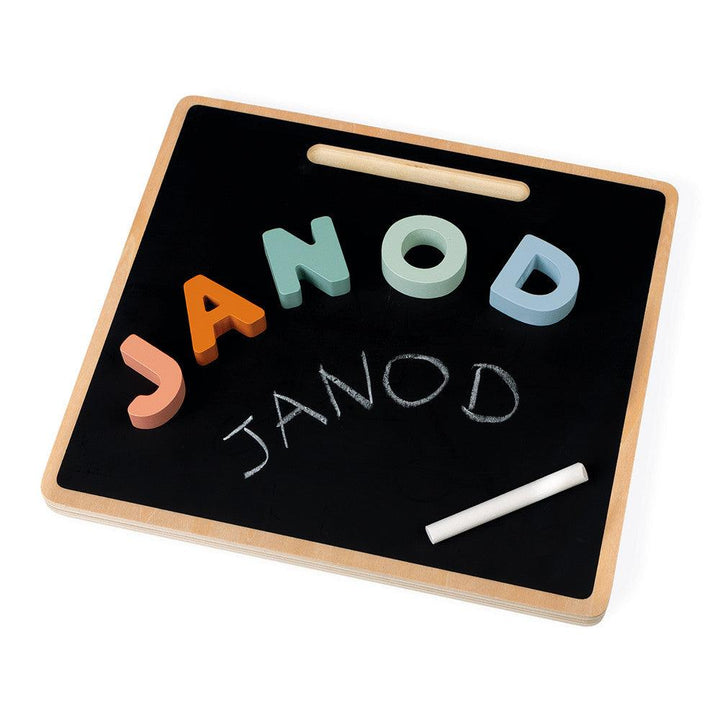 Janod Wooden Sweet Cocoon Alphabet Puzzle Blackboard Picture