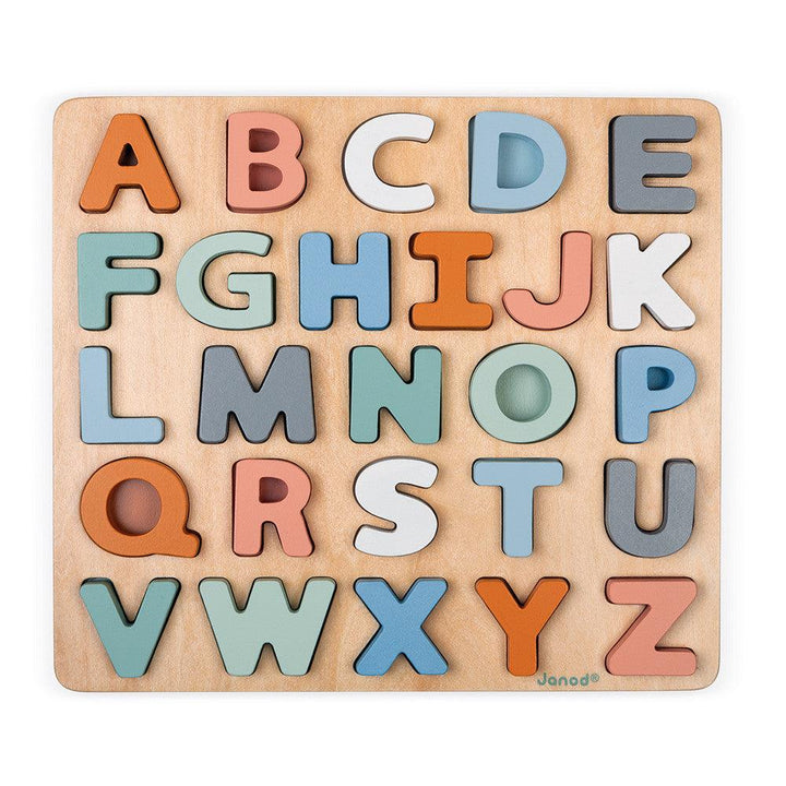 Janod Wooden Sweet Cocoon Alphabet Puzzle Letters Picture