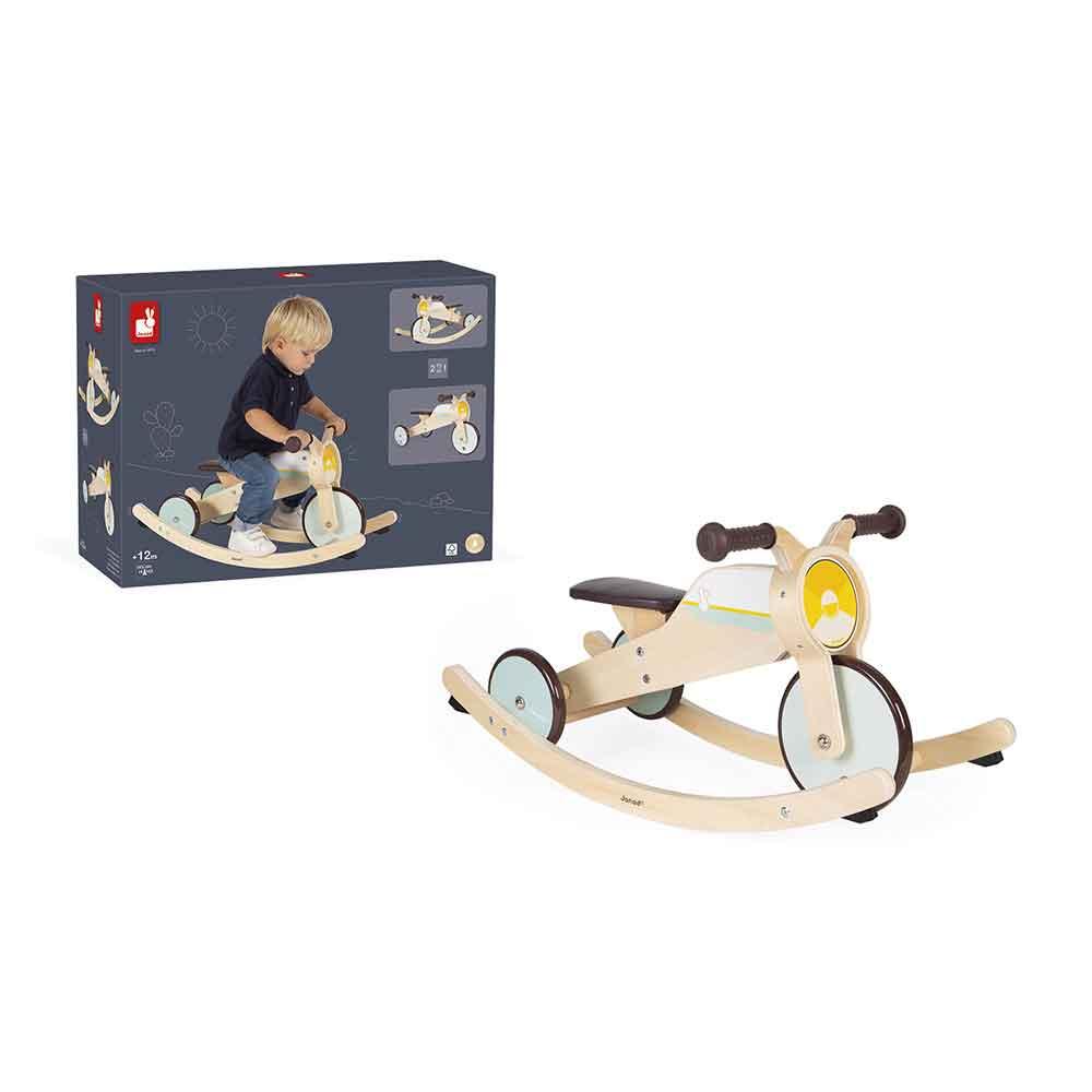 Janod FSC Wooden 2 in 1 Rocking Tricycle and Box Picture