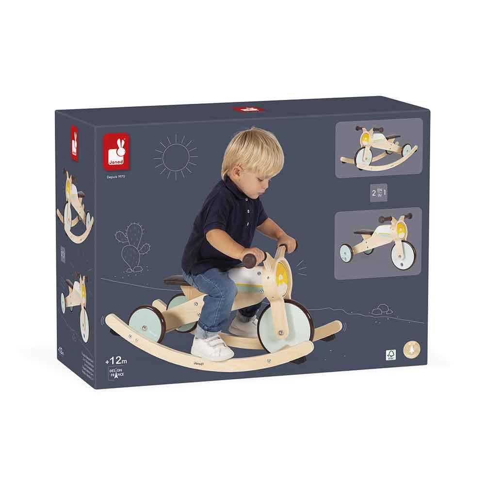 Janod FSC Wooden 2 in 1 Rocking Tricycle Box Picture