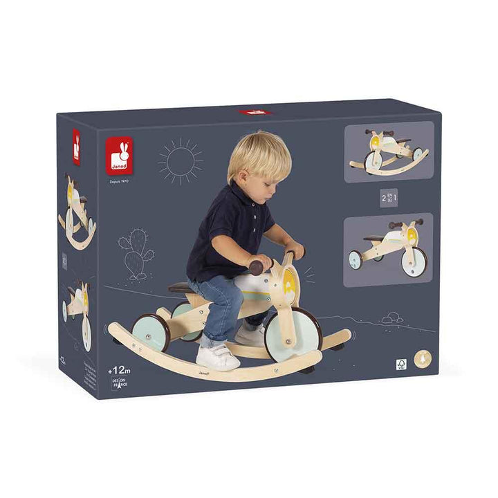 Janod FSC Wooden 2 in 1 Rocking Tricycle Box Picture