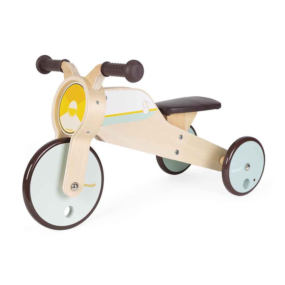 Janod FSC Wooden 2 in 1 Rocking Tricycle Trike Side Picture