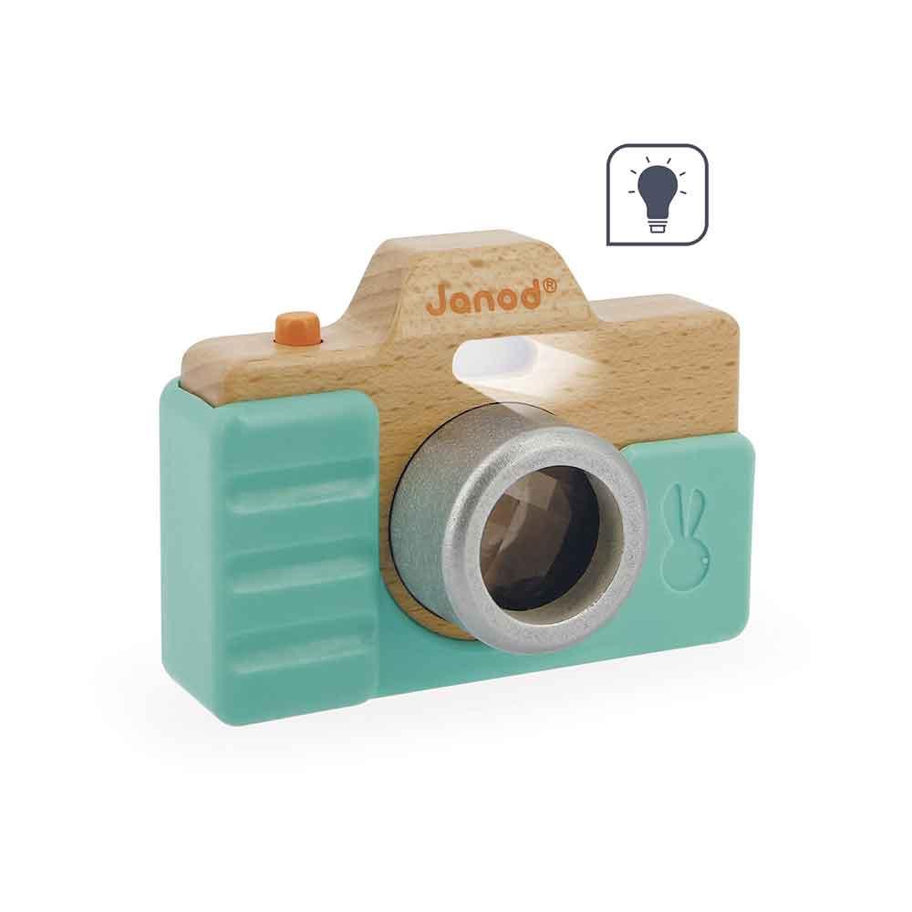 Janod Wooden Camera with Silicone Cover Flash Picture