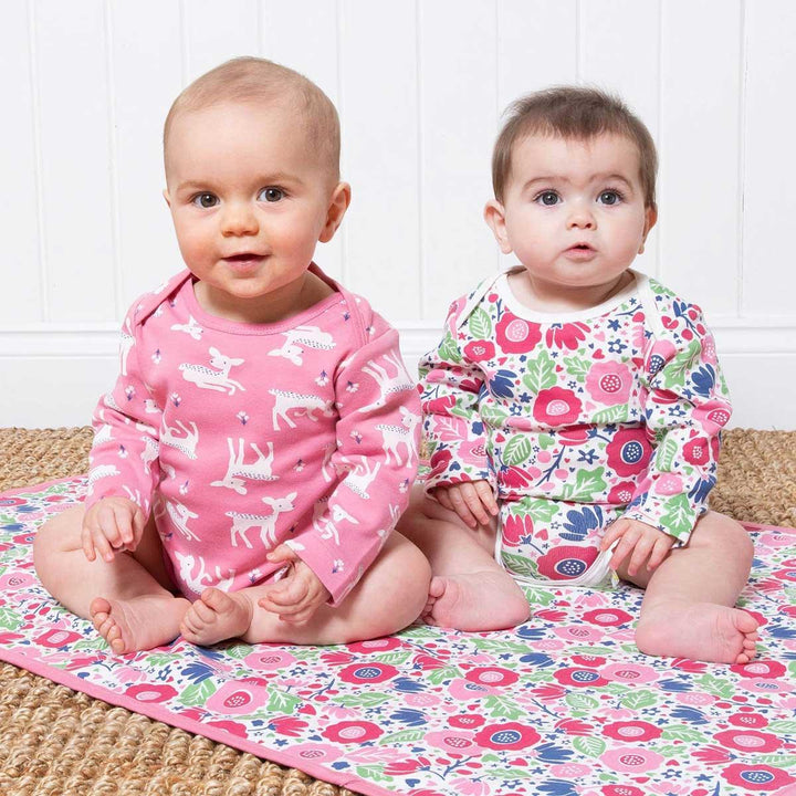 Kite Clothing GOTS Organic Cotton Little Deer Flora Bodysuits Being Worn Picture