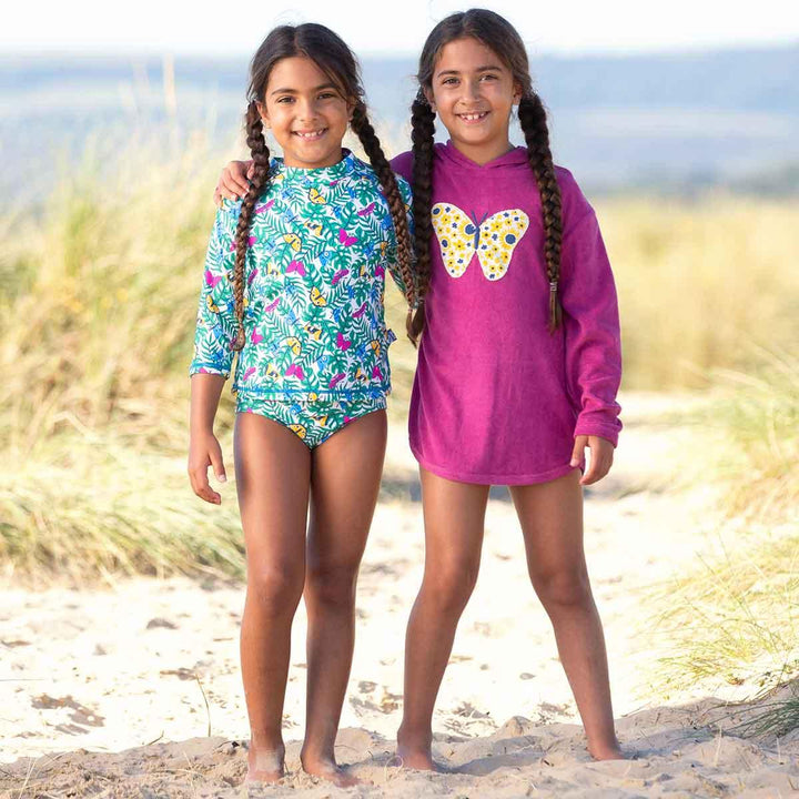 Kite Clothing GOTS Organic Cotton Butterfly Beach Cover-Up Being Worn Picture