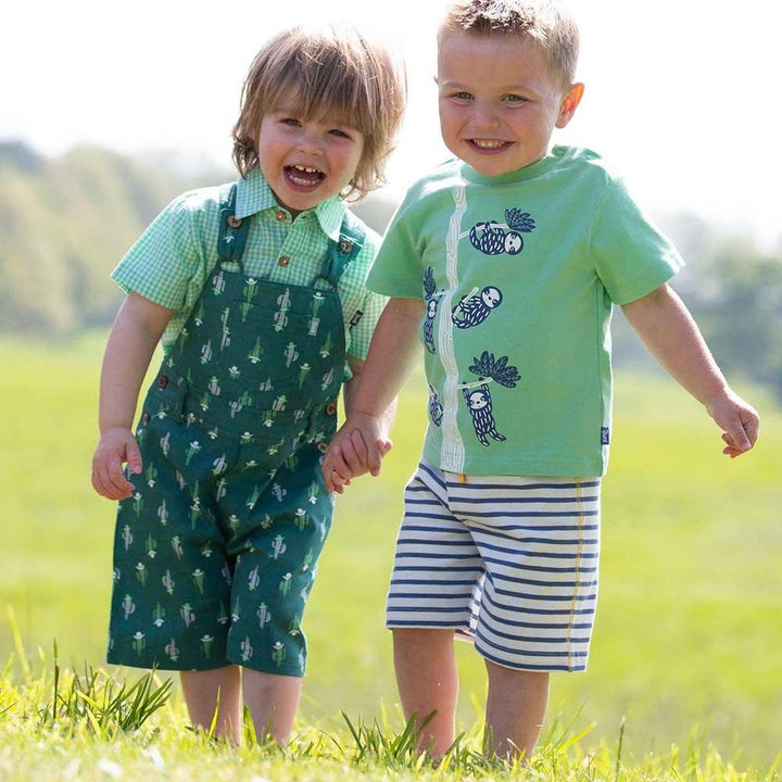 Kite Clothing GOTS Organic Cotton Cowboy Cactus Dungarees Being Worn Picture