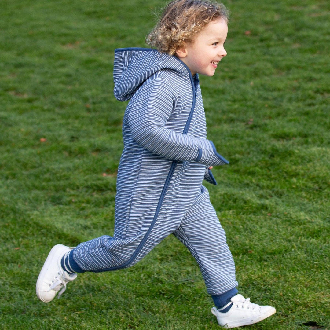 Kite Clothing GOTS Organic Cotton Furrow Onesie Being Worn Running Picture