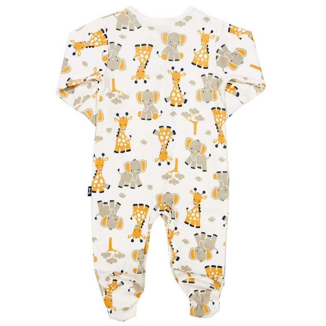 Kite eco-friendly GOTS certified organic cotton giraffe and ele sleepsuit back