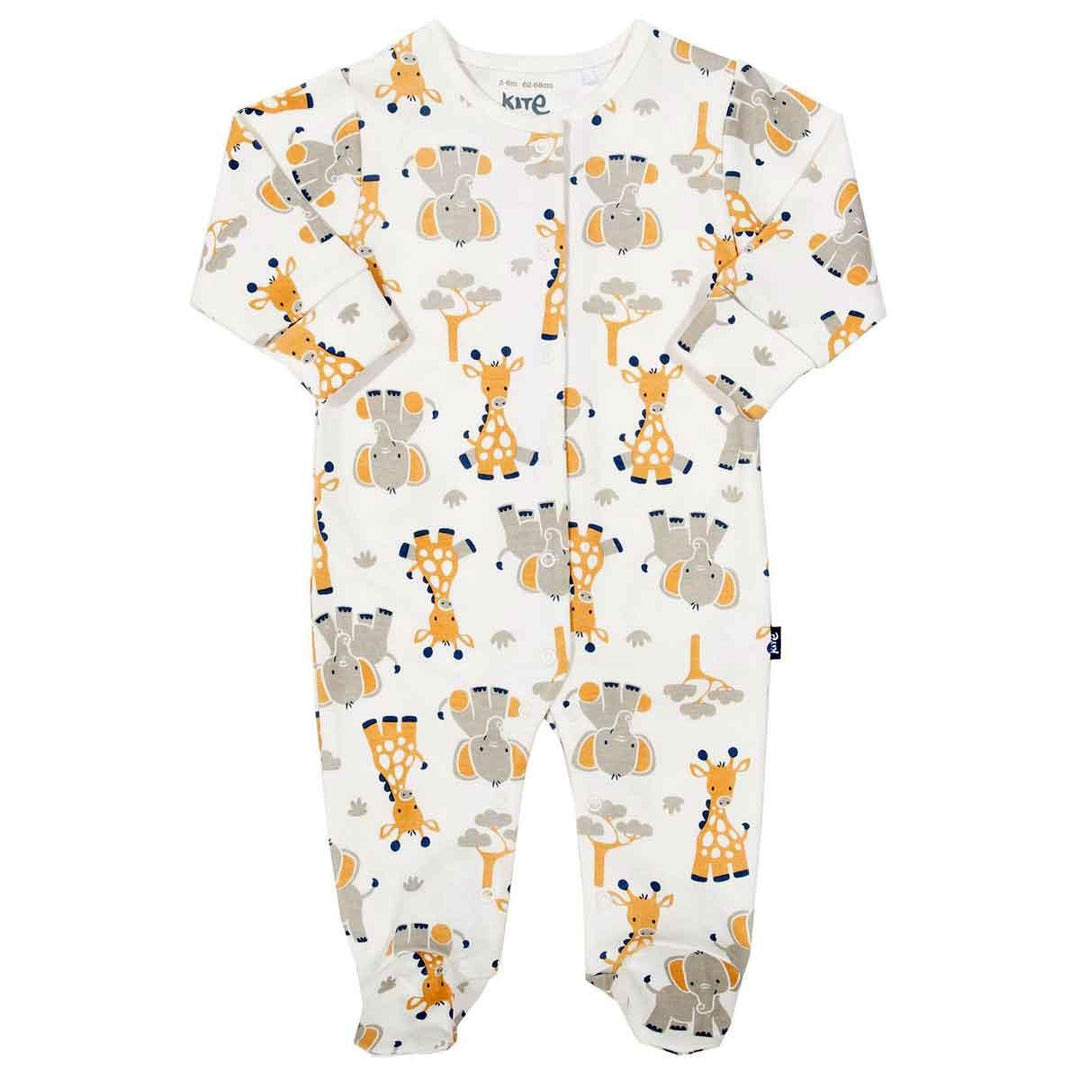 Kite eco-friendly GOTS certified organic cotton giraffe and ele sleepsuit main