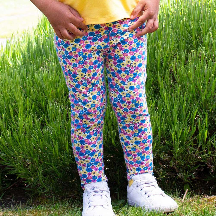 Kite Clothing GOTS Organic Cotton Mini Bee Ditsy Leggings Being Worn Picture