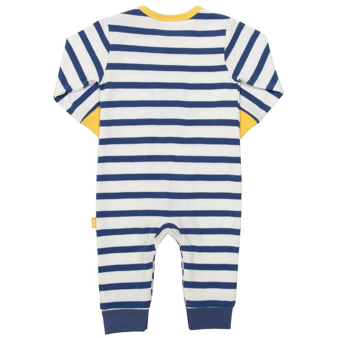 Kite eco-friendly GOTS certified organic cotton octopus blue stripped romper back