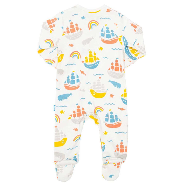 Kite eco-friendly GOTS certified organic cotton ship ahoy sleepsuit back