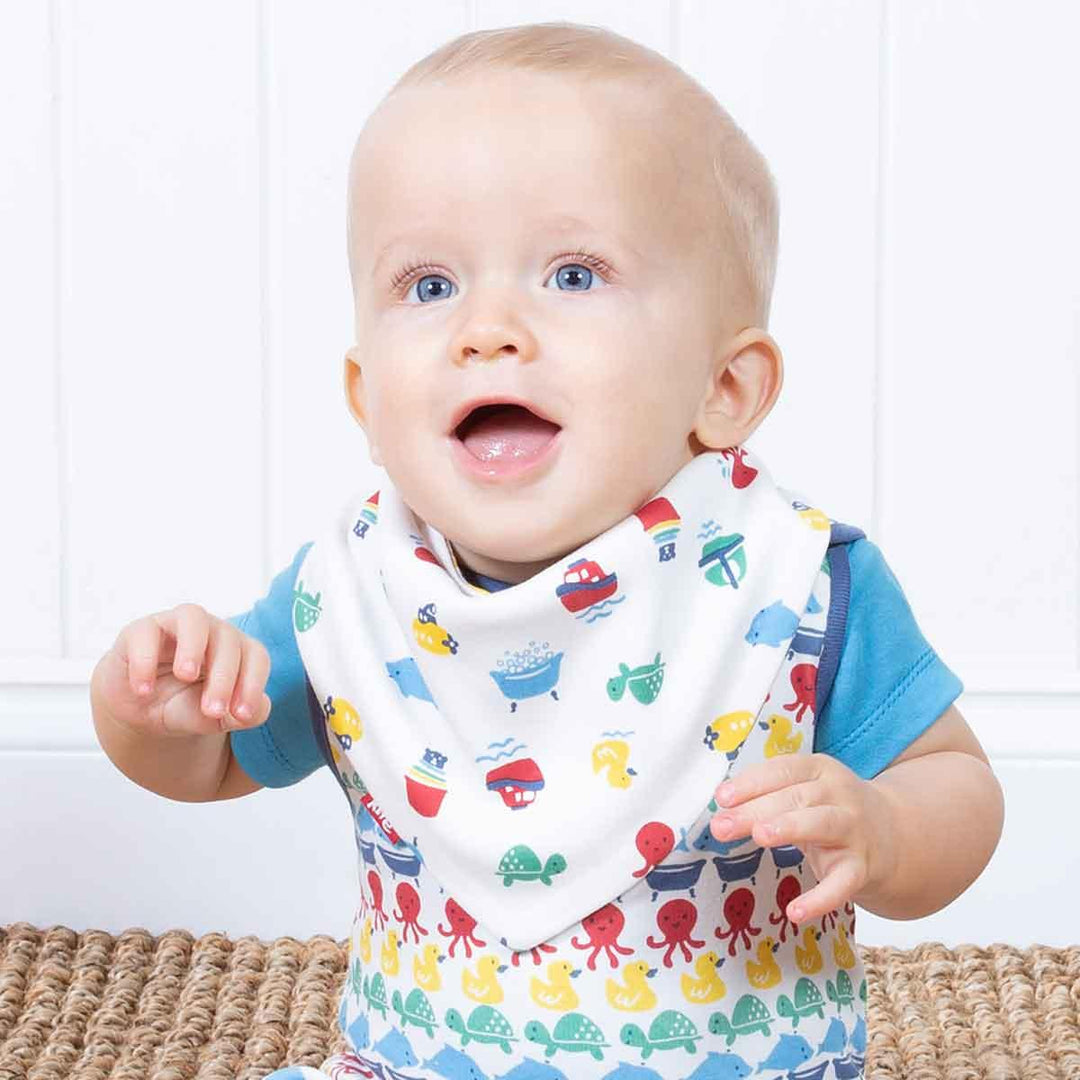 Kite GOTS Organic Splish Splash Reversible Bib Being Worn Picture