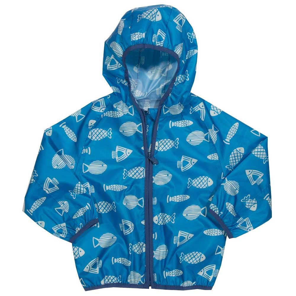 Kite Clothing Recycled Polyester Puddlepack Rain Jacket in Blue Front Picture