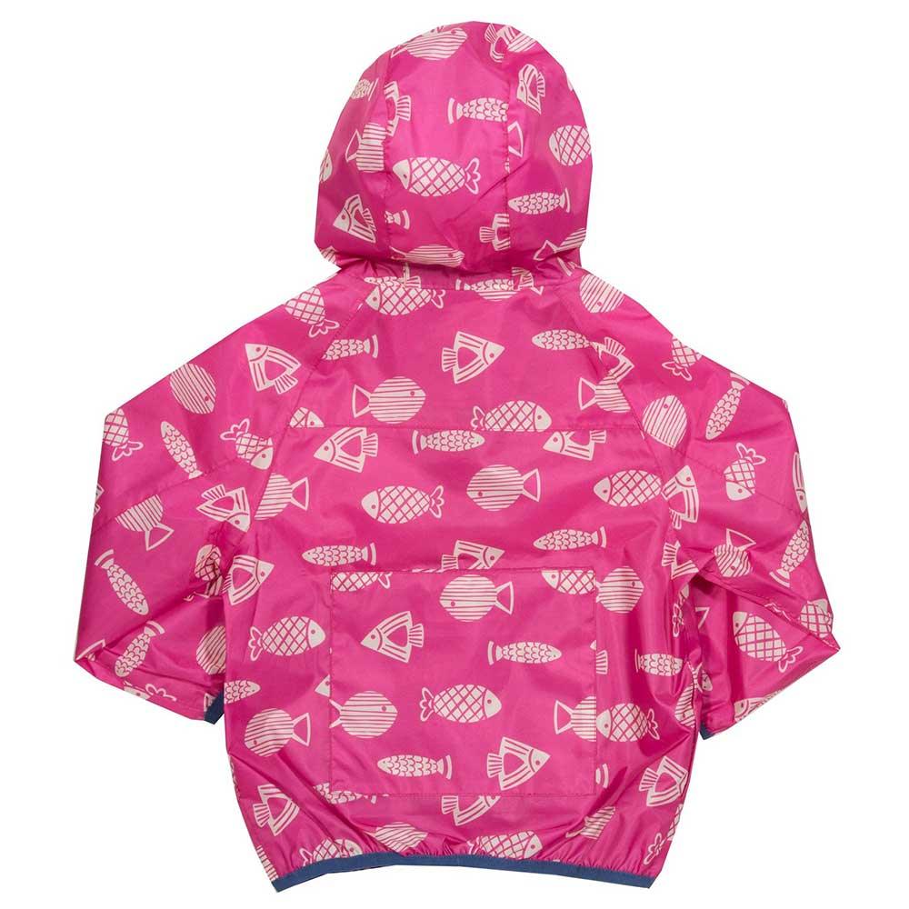 Kite Clothing Recycled Polyester Puddlepack Rain Jacket in Pink Back Picture