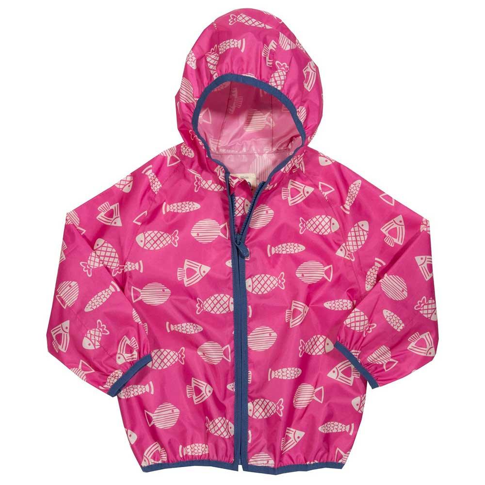 Kite Clothing Recycled Polyester Puddlepack Rain Jacket in Pink Front Picture