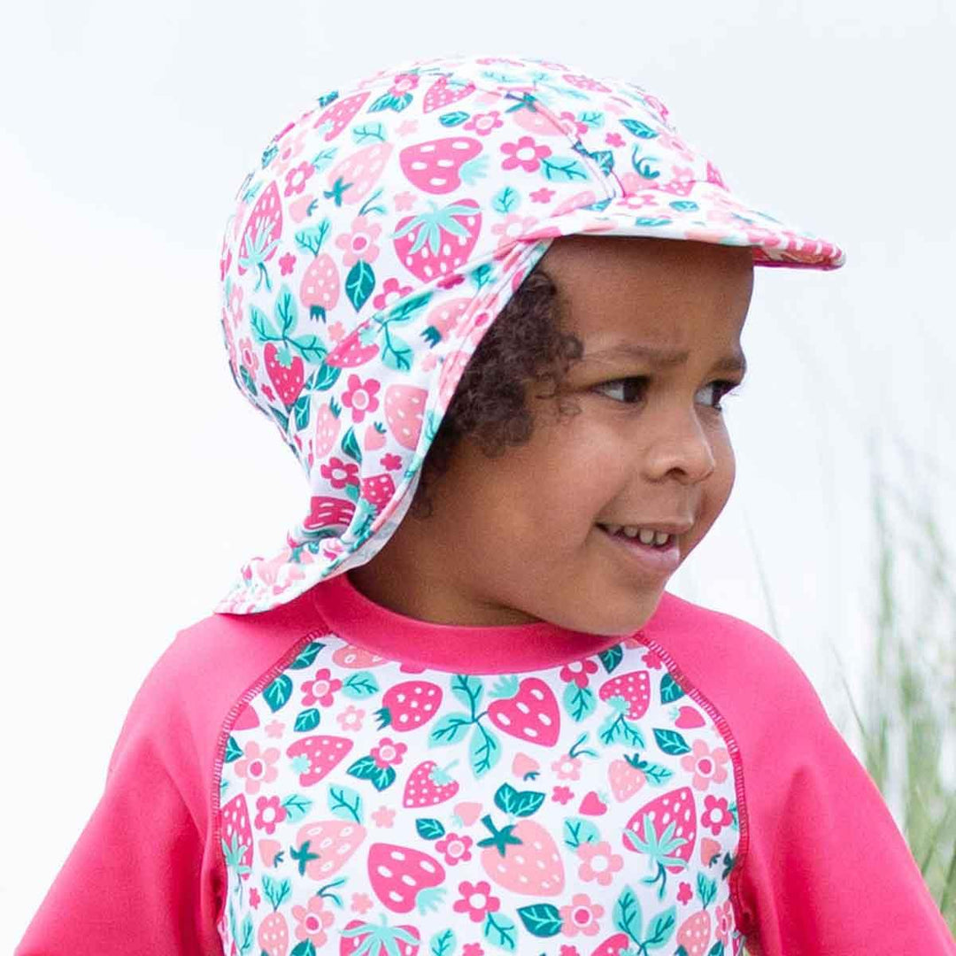 Kite Very Berry Protective Beach Hat Being Worn Picture