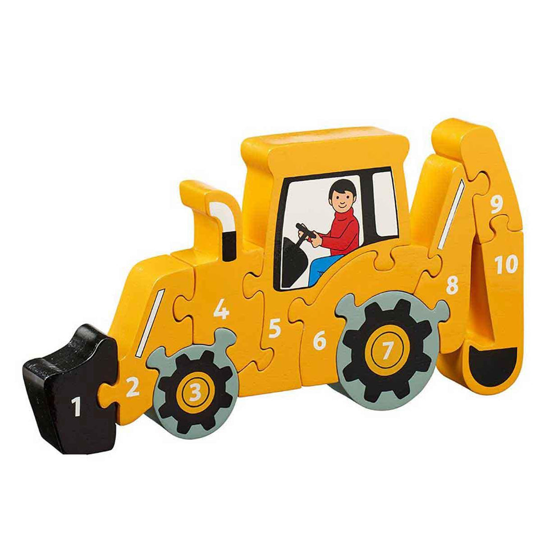 Lanka Kade Natural Wooden Yellow Digger 1 to 10 Jigsaw Puzzle Main Picture