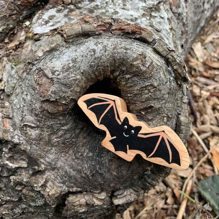 Lanka Kade Natural Wooden Colourful Black Bat World Animal Figure Outdoors