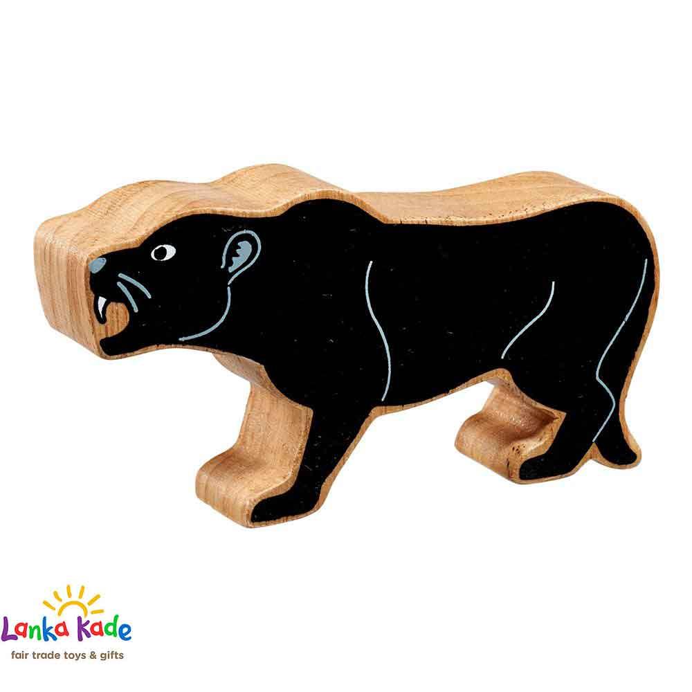 Lanka Kade Natural Wooden Colourful Black Panther World Animal Figure